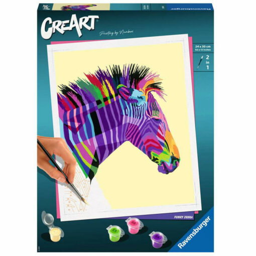 Creart zebra schilderen op nummer