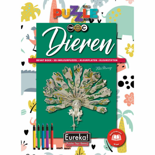 dieren puzzel kleurboek