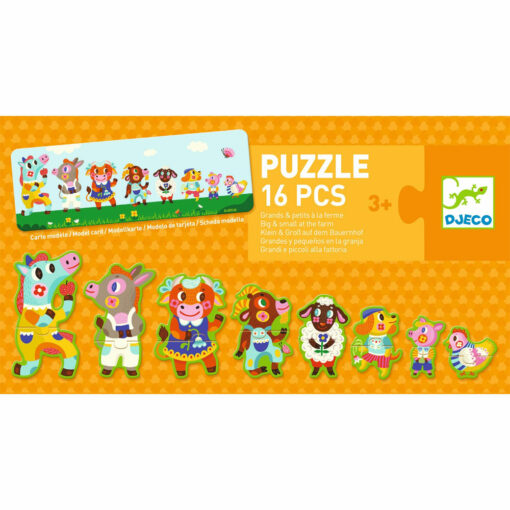 Djeco puzzel Klein en groot op de boerderij