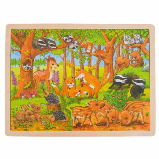 Goki houten legpuzzel bosdieren 48 stukjes
