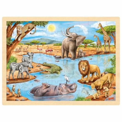 Goki houten puzzel Afr5ikaanse Savanne 96 stukjes