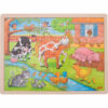 Goki houten puzzel boerderijleven 48 stukjes