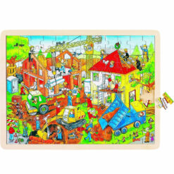 Goki houten puzzel bouwwerf 96 stukjes