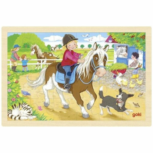 Goki houten puzzel Ponyboerderij 24 stukjes
