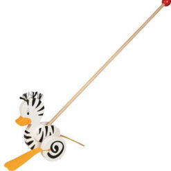 Goki loop stok met flapvoeten zebra eend