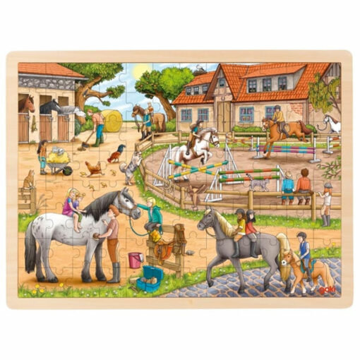 Houten puzzel Manege 96 stukjes