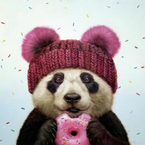 Kaart panda met muts