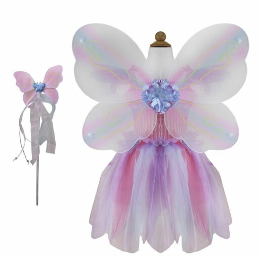 Roze vlinder jurk met magic wand 5-6
