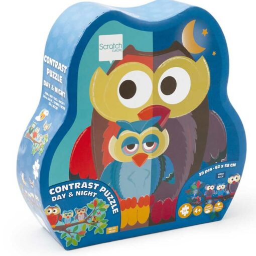 tweezijdige puzzel uil dag en nacht