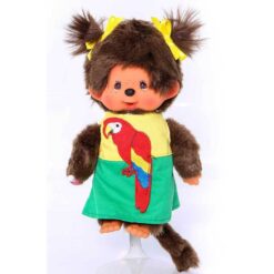 Monchhichi met jurk met papagaai