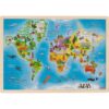 Houten wereld puzzel dieren