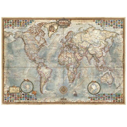 Puzzel 1500 stukjes wereldkaart