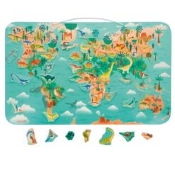 Janod Magneet wereldkaart met dinos