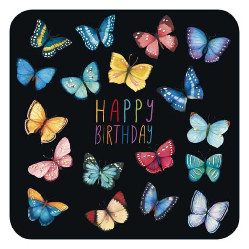Mila kaart - happy birthday - vlinders