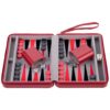 Backgammon reisversie 9 inch opklapbaar rood