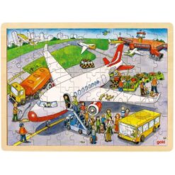 Goki houten puzzel op de luchthaven 96pcs