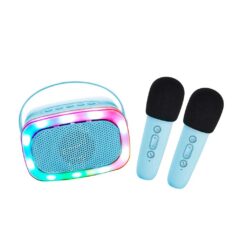Lalarma karaokeset Party 2 microfoons Blue