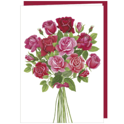 Kaart boeket rozen