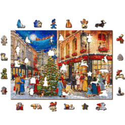 Wooden city puzzel kerst straat 505 pcs