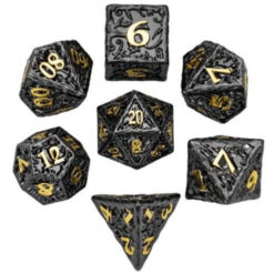 Dobbelstenen metaal zwart goud