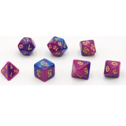 Dobbelstenen stardust roze blauw