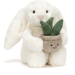 Cream Bunny with Plant