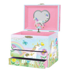 Juwelen muziekdoos eenhoorn met 2 laadjes