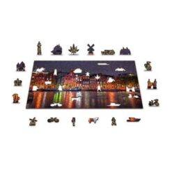Houten puzzel Amsterdam by night xl 600
