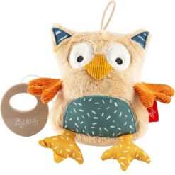 Sigikid knuffel muziekdoos gele uil