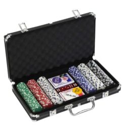 Pokerset 300 chips blackcasing