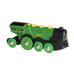 Grote groene locomotief op batterijen