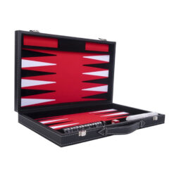 Backgammon in kunstlederen koffer