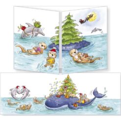 Cache cache kerstkaart walvis