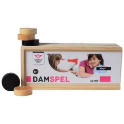 Damstenen 32mm hout in kist