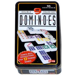 Dominospel in blik dubbel 9
