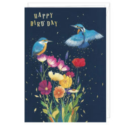 Grote kaart van Jehanne Weyman - happy bird day - ijsvogels