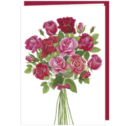 Kaart boeket rozen