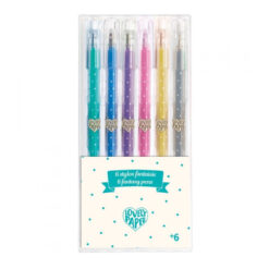 set van 6 glitterpennen