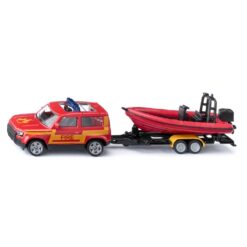 Siku 1608 Land Rover Defender brandweerauto met boot