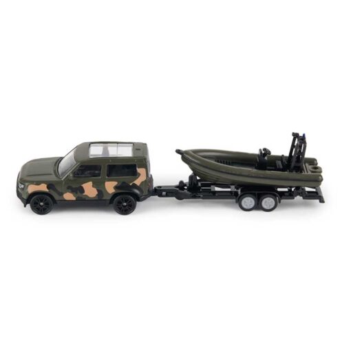 Siku 1765 Land Rover Defender met militaire reddingsboot.