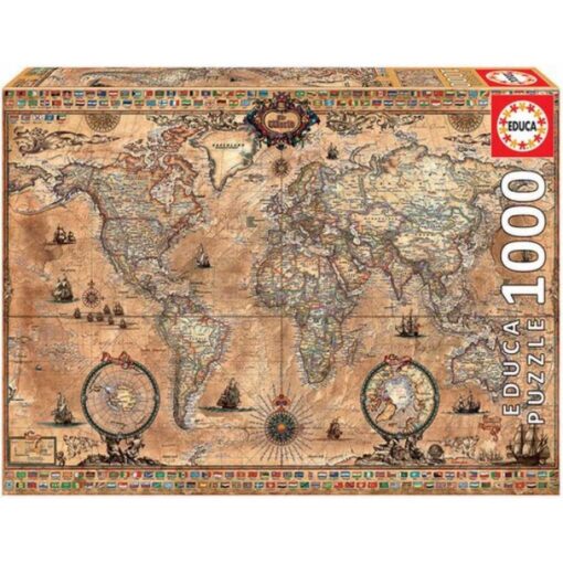 Puzzel 1000 stukjes Antique World Map