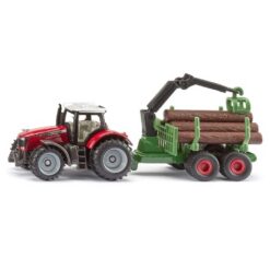 Siku 1134 Massey Ferguson tractor met bosbouwaanhanger