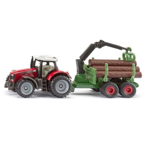 Siku 1134 Massey Ferguson tractor met bosbouwaanhanger